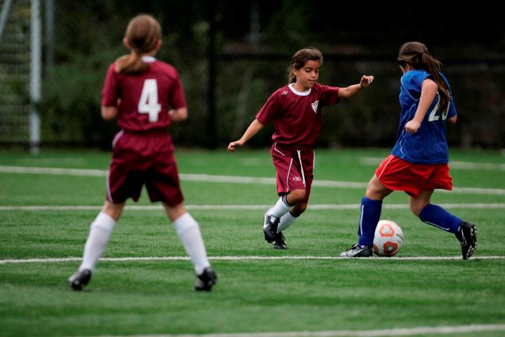 Soccer players at Glenside Field